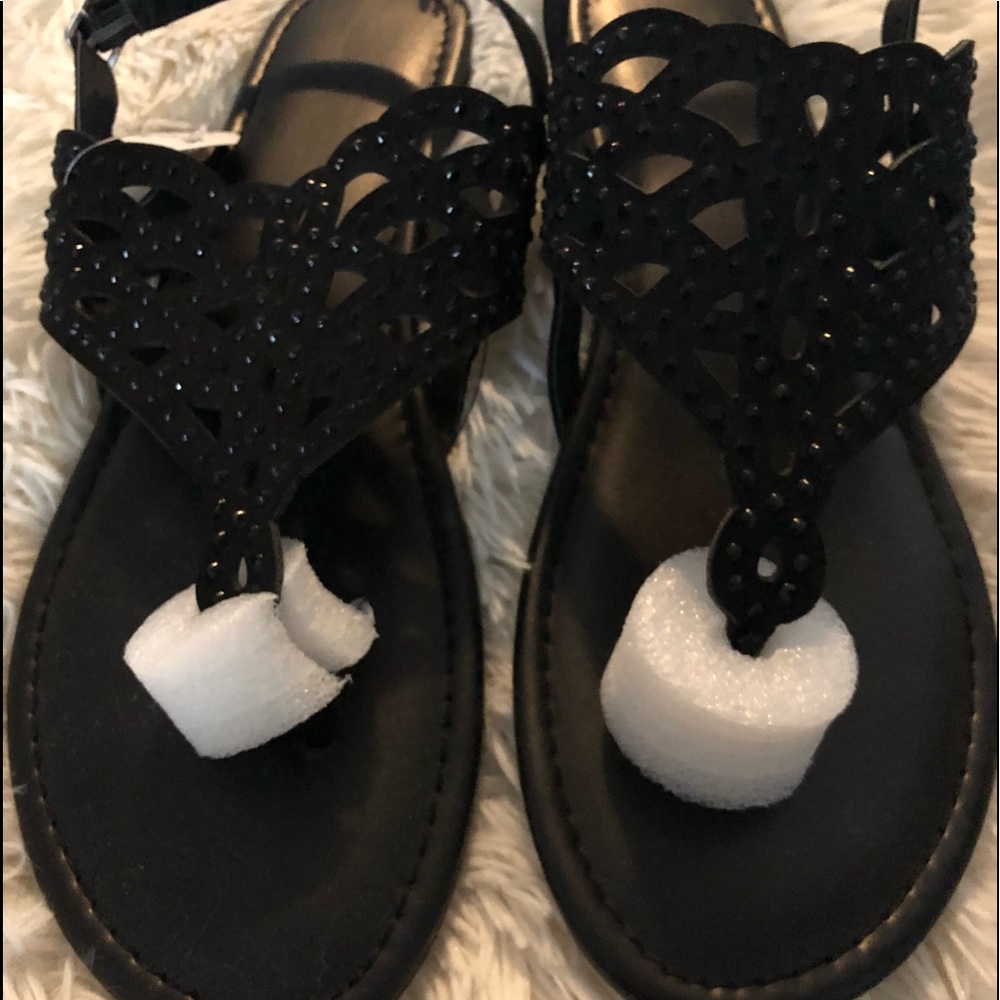 💜Women’s sz 11 NWT Black Sparkly Sandals 💜
